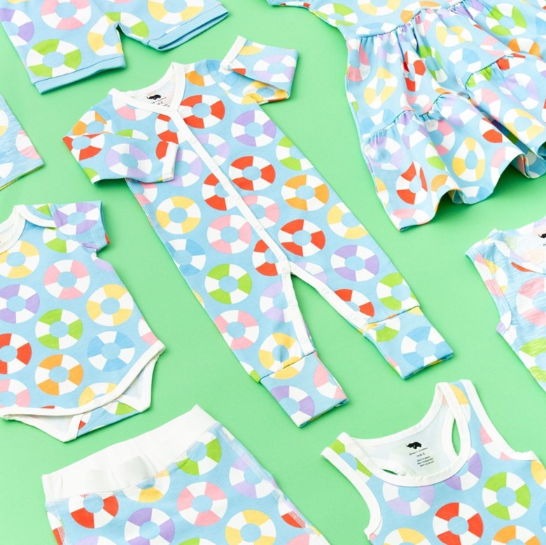 bright colored baby clothes