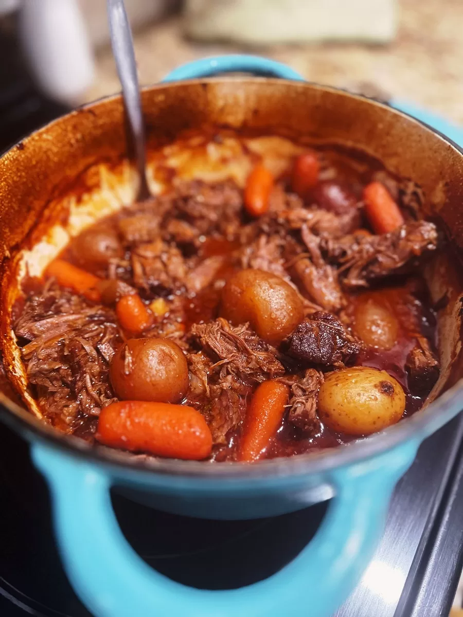 pot roast stew in dutch oven