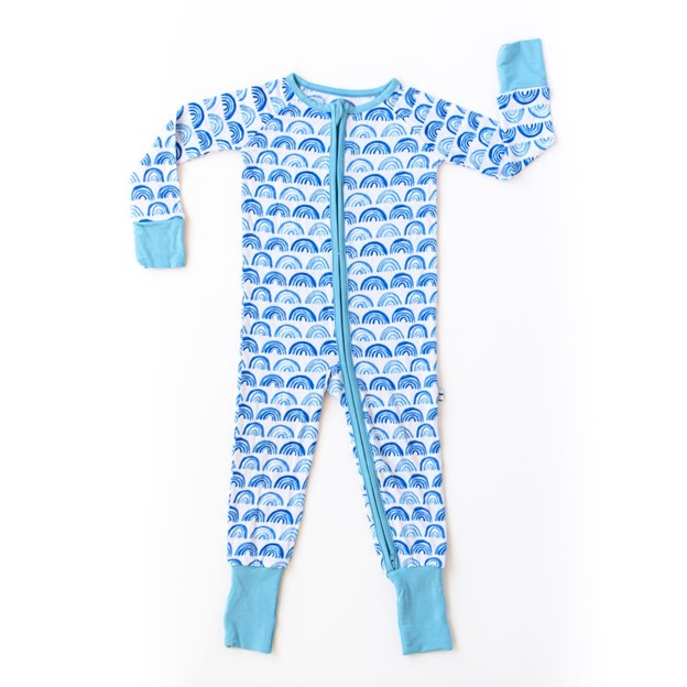 blue rainbow baby pajamas