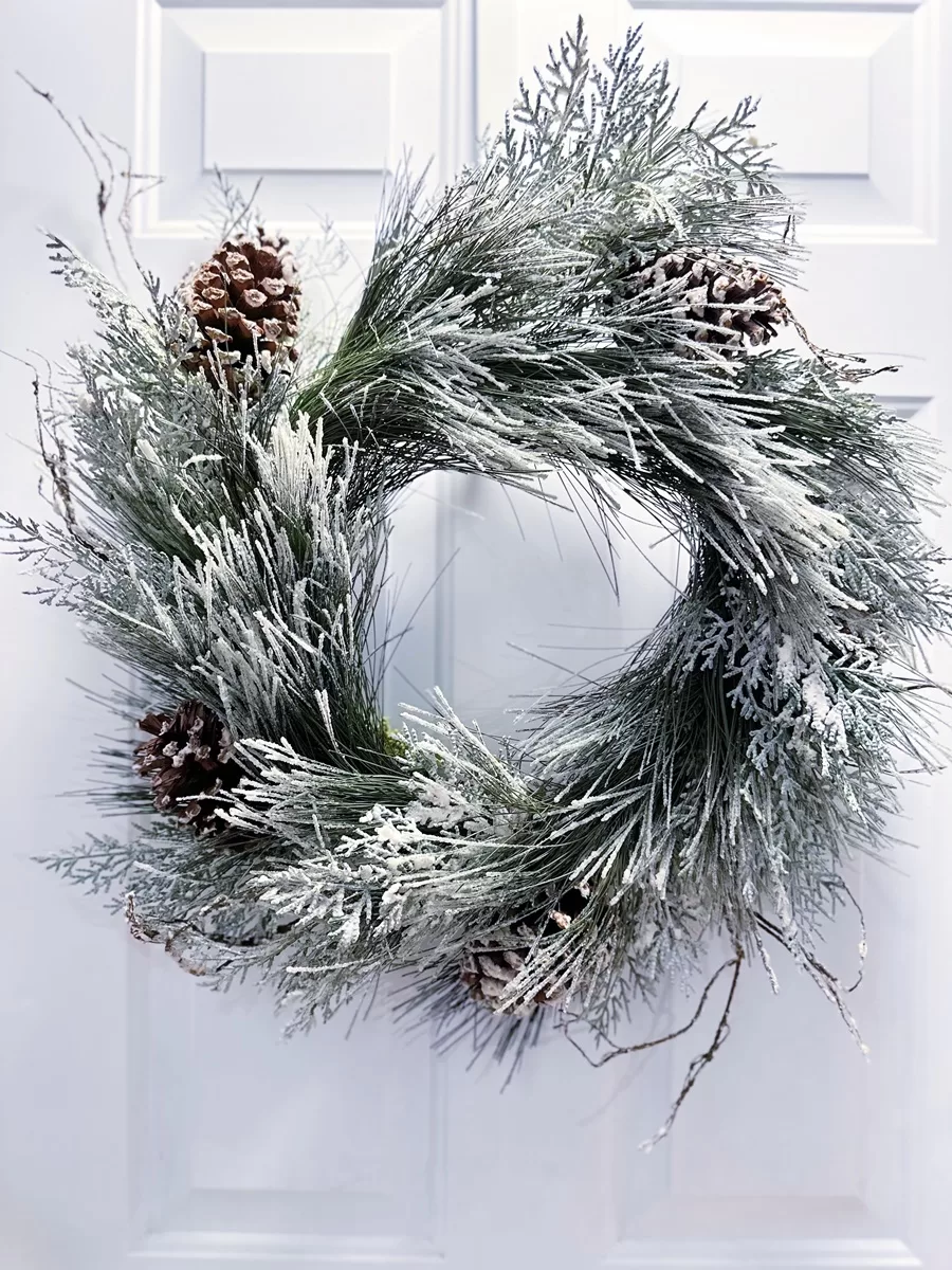 Flocked Christmas wreath