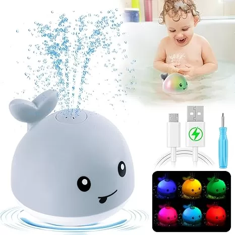 whale squirting water bath toy