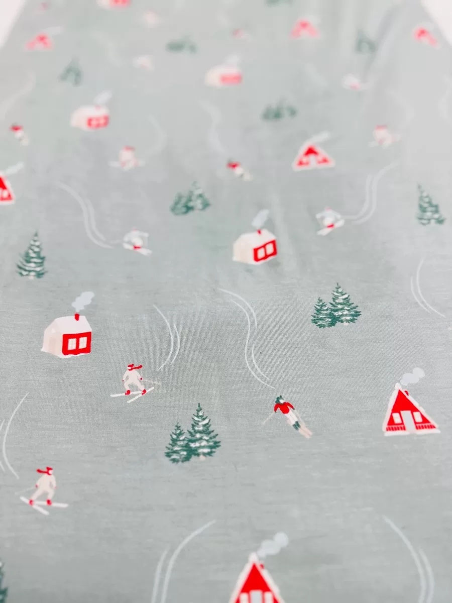 red log cabin print on baby sleep sack