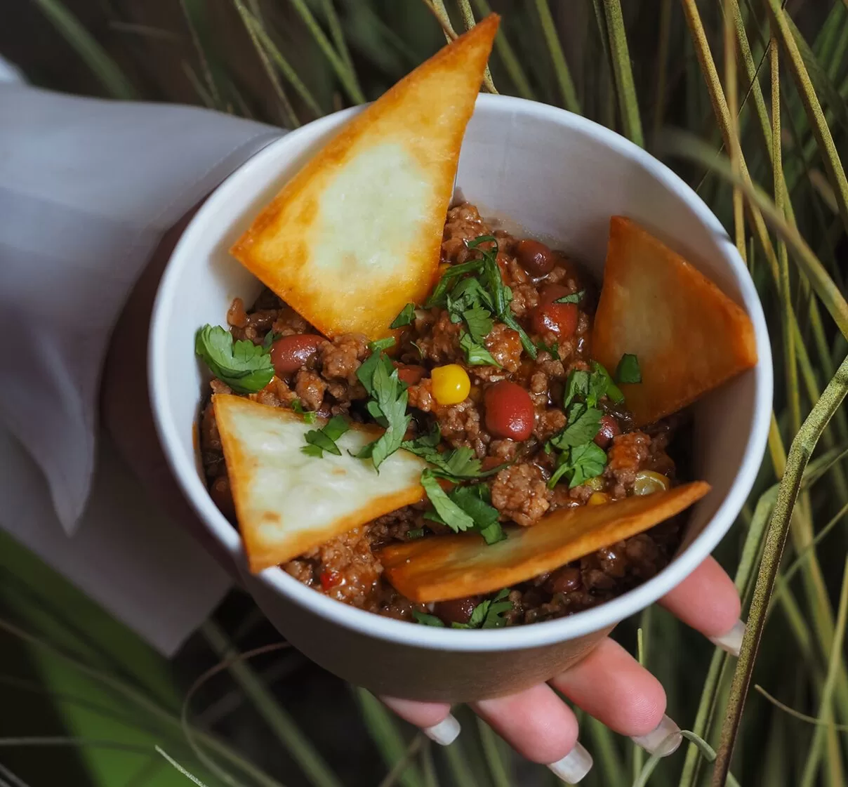 burrito bowl with chips