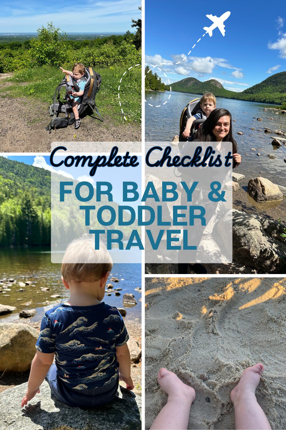 cover photo for blog post on a checklist for travelling with babies and toddlers