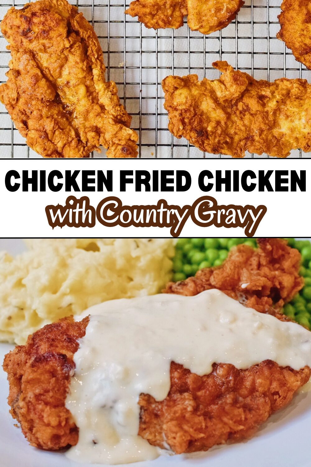 Chicken fried chicken with country gravy recipe cover photo