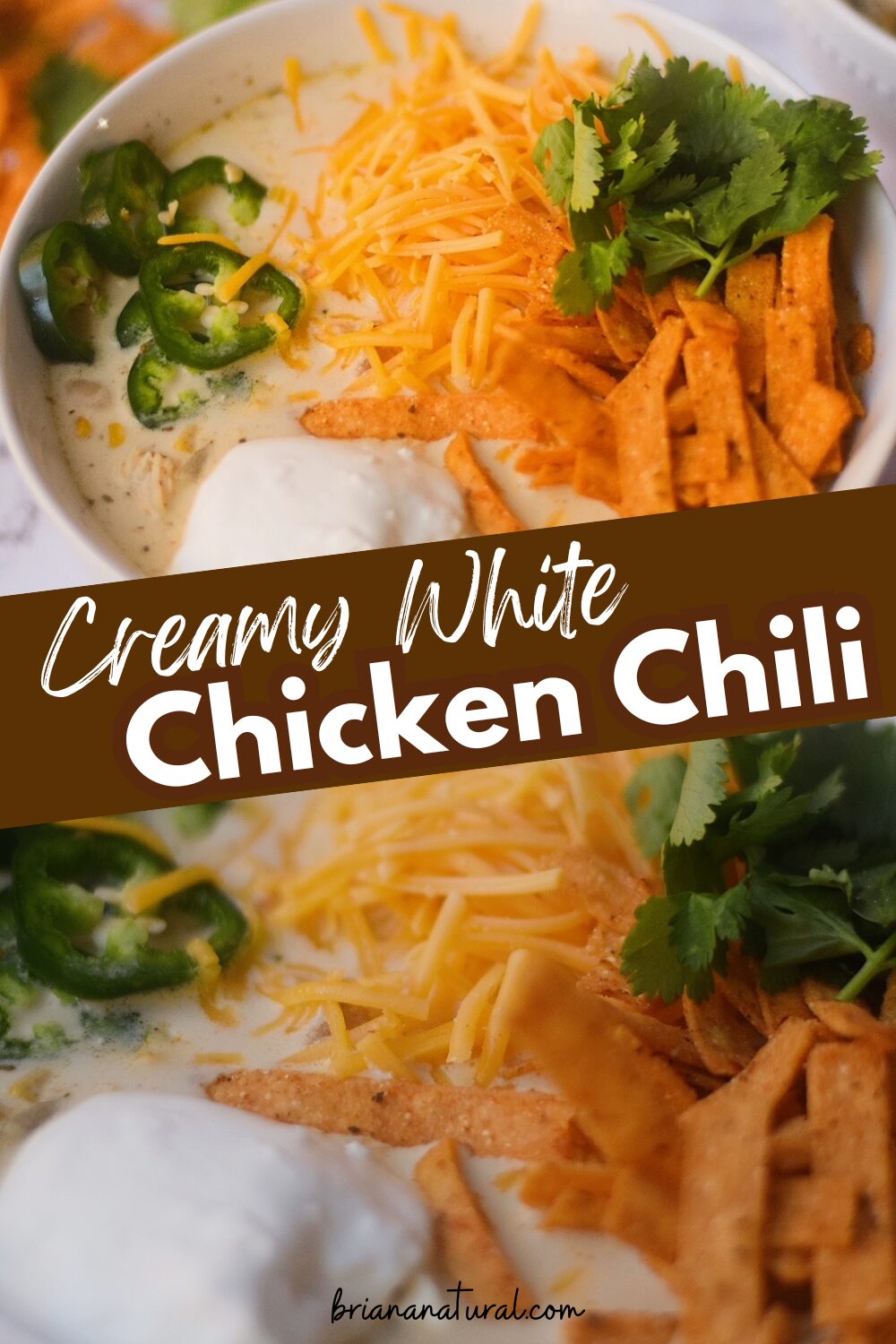 cover photo for creamy white chicken chili recipe