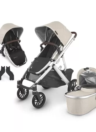 Cream colored UPPABaby Vista Double Stroller