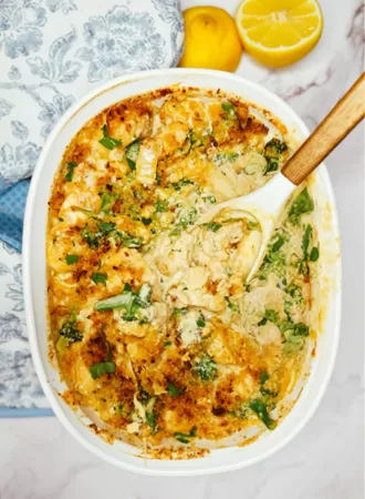 keto chicken alfredo casserole bake